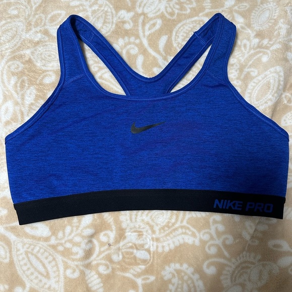Nike Women Pro Dark Blue Sports Bra Size L - Picture 2 of 6